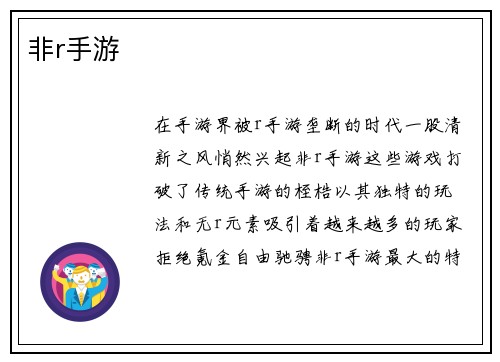 非r手游